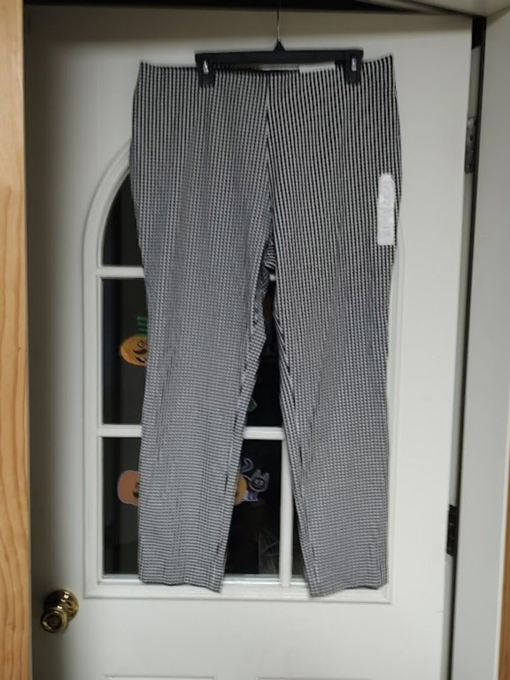 New A New Day Black White Check High Rise Stretch Skinny Ankle Pants Women's 14